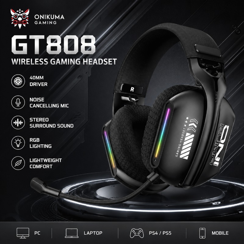 Gaming Console In Amazon - ONIKUMA GT808 Gaming Headset Wireless Bluetooth