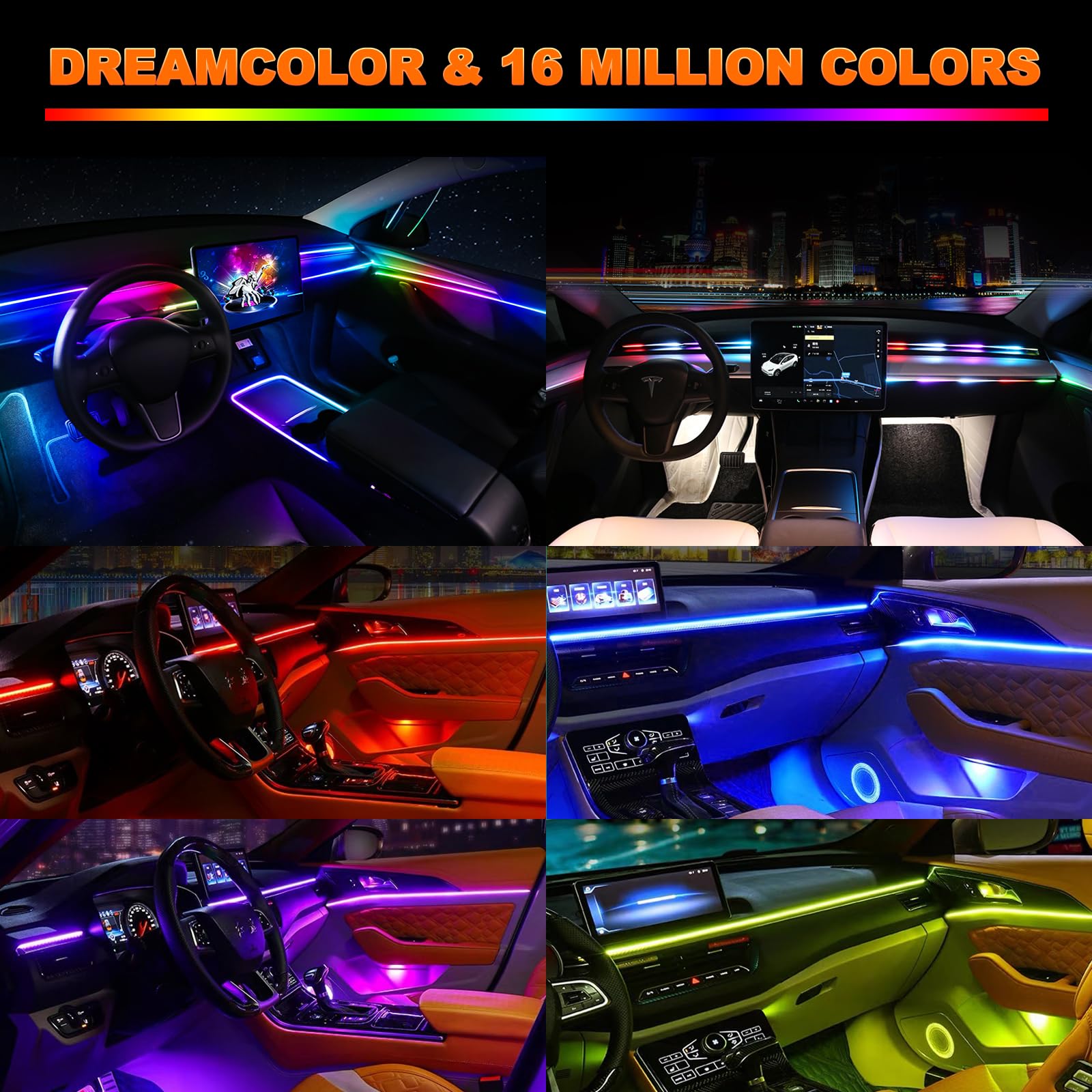 2IN1 Dynamic Neon Car Ambient  - Led Gaming Light Strip 评论和价格