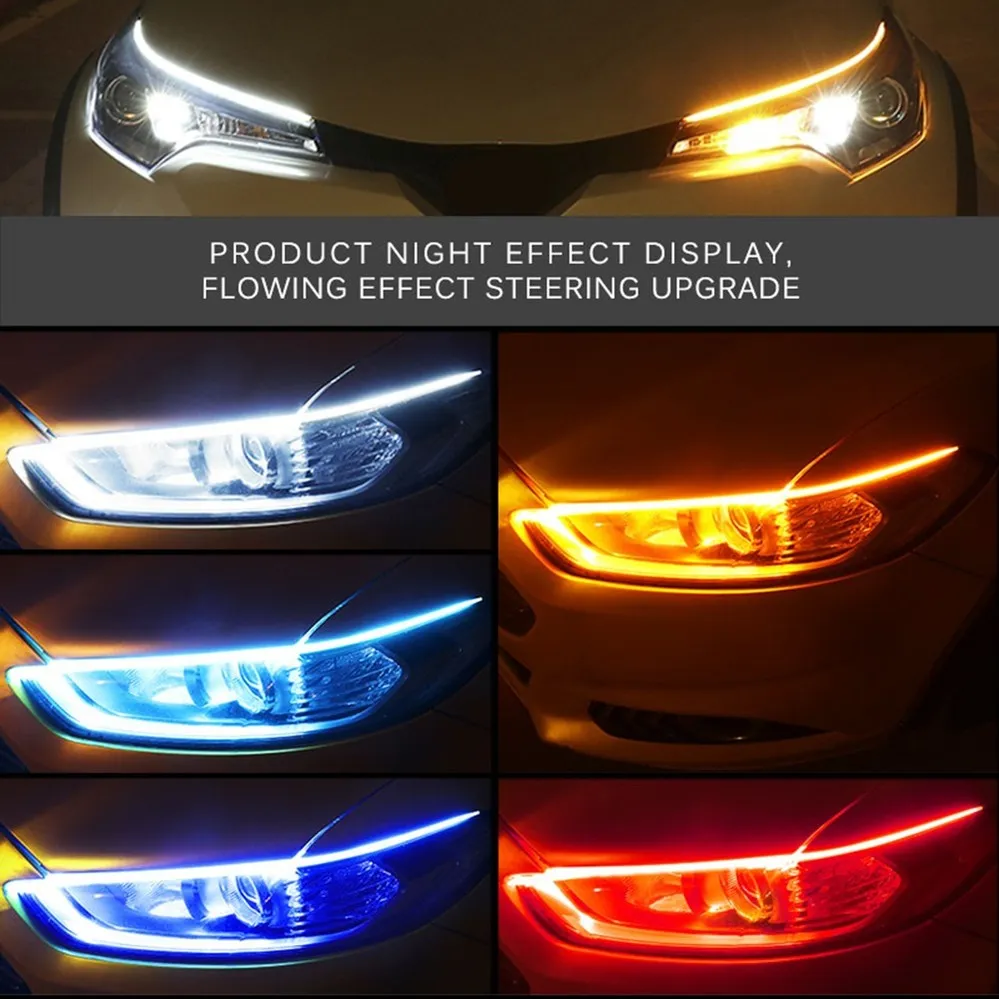 2 Pcs Car DRL Flexible Waterpr - Led Gaming Light Strip 评论和价格