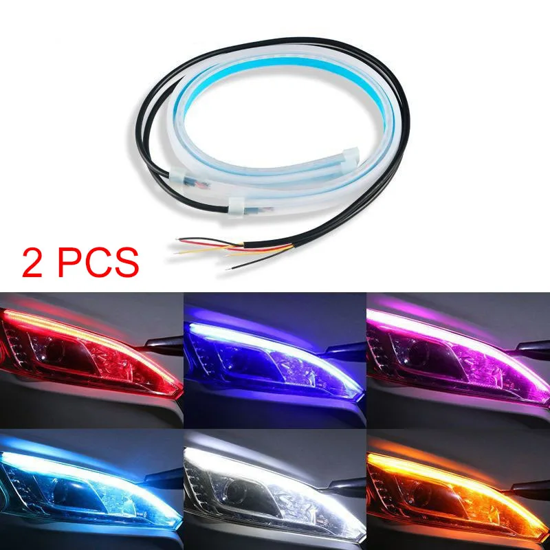 2 Pcs Car DRL Flexible Waterpr - Led Gaming Light Strip 评论和价格