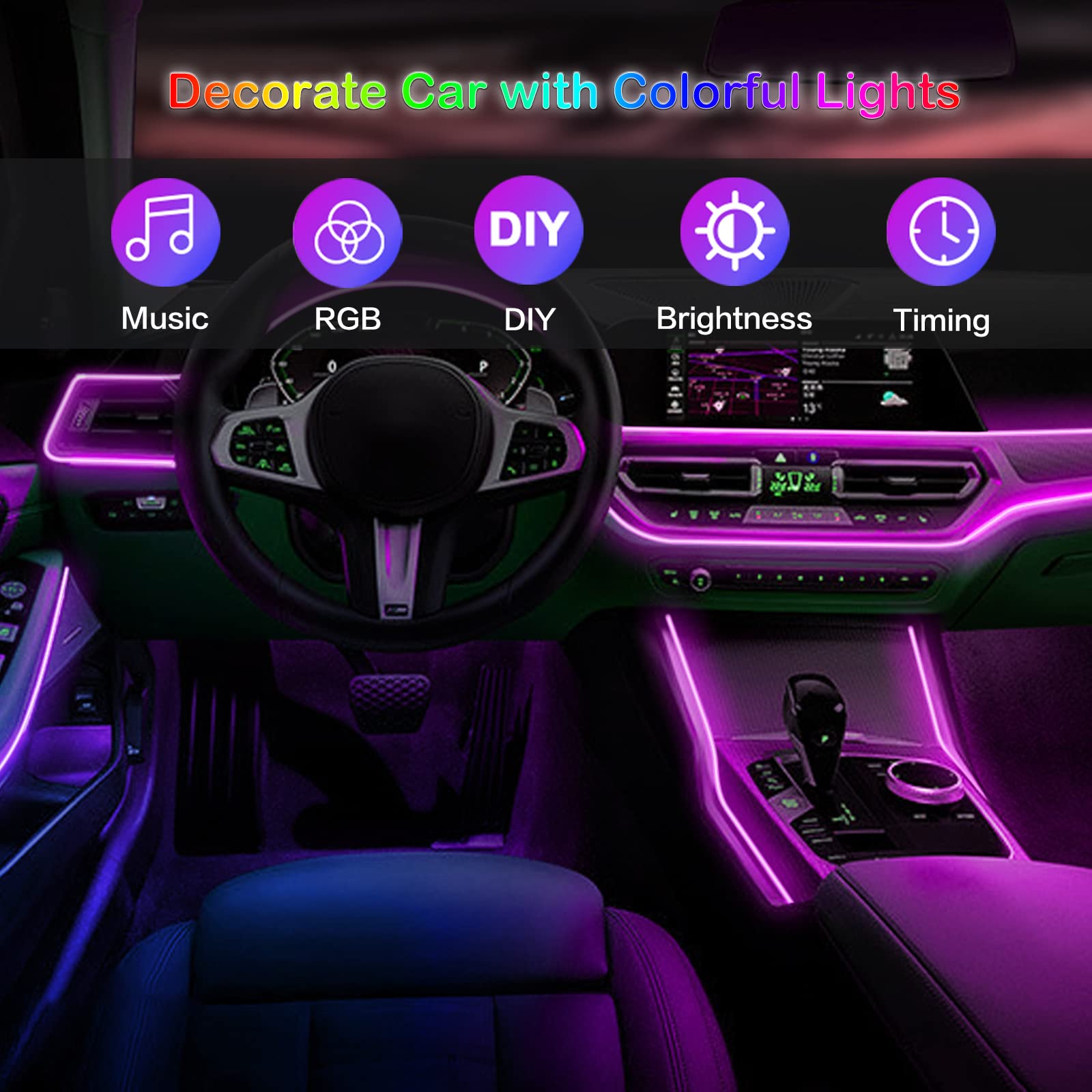 LED Car Interior Ambient Strip - Led Gaming Light Strip 评论和价格