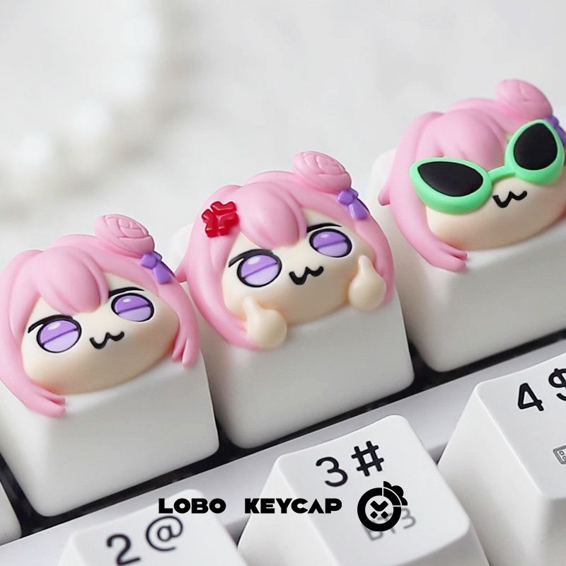 Cute Pink Hair Anime Girl Resi - Gaming Console Keyboard 评论和价格