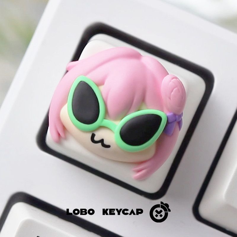 Cute Pink Hair Anime Girl Resi - Gaming Console Keyboard 评论和价格