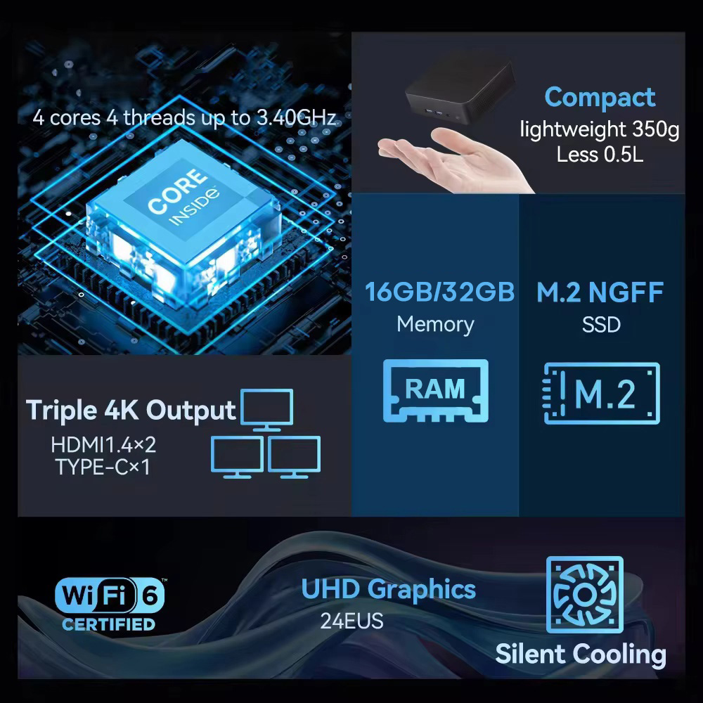 2026 Intel N150 Mini PC Protab - Gaming Console Mini 评论和价格