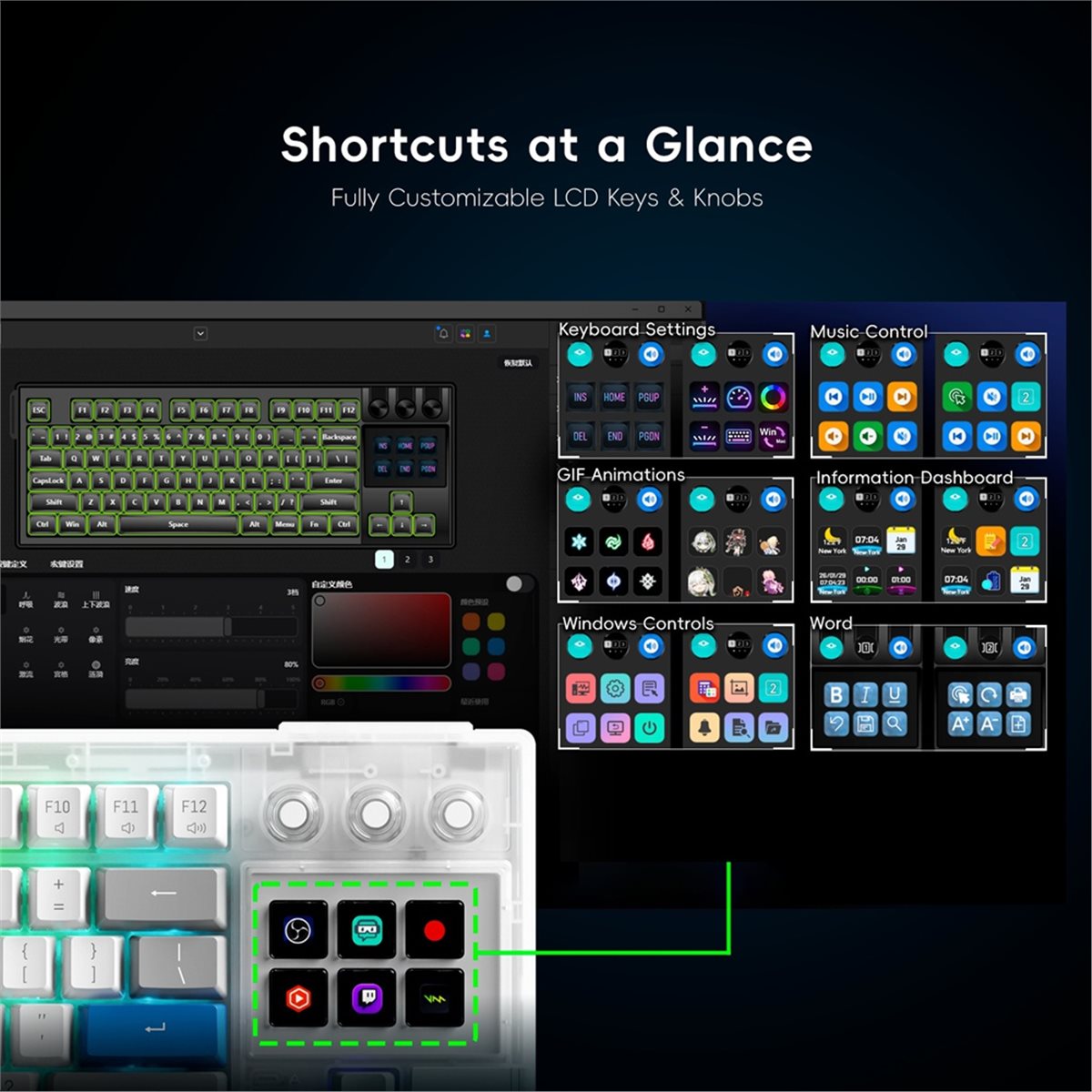 popop K1 Pro 6 LCD Visual Mech - Gaming Console Keyboard 评论和价格