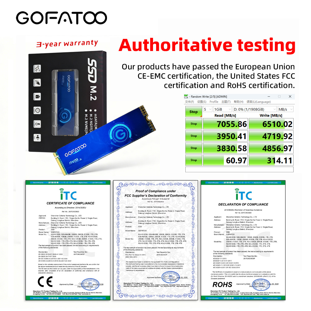 GOFATOO 7000MB/s PCIe 4.0 x4 M - Laptop Gaming Console 评论和价格