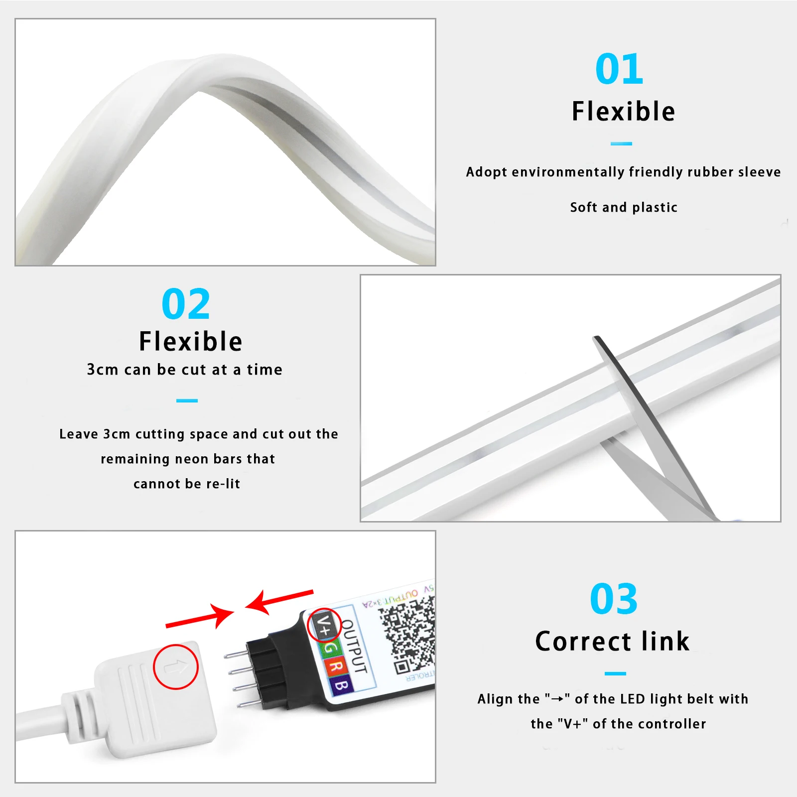 1-5m RGB LED Neon Strip Light  - Led Gaming Light Strip 评论和价格